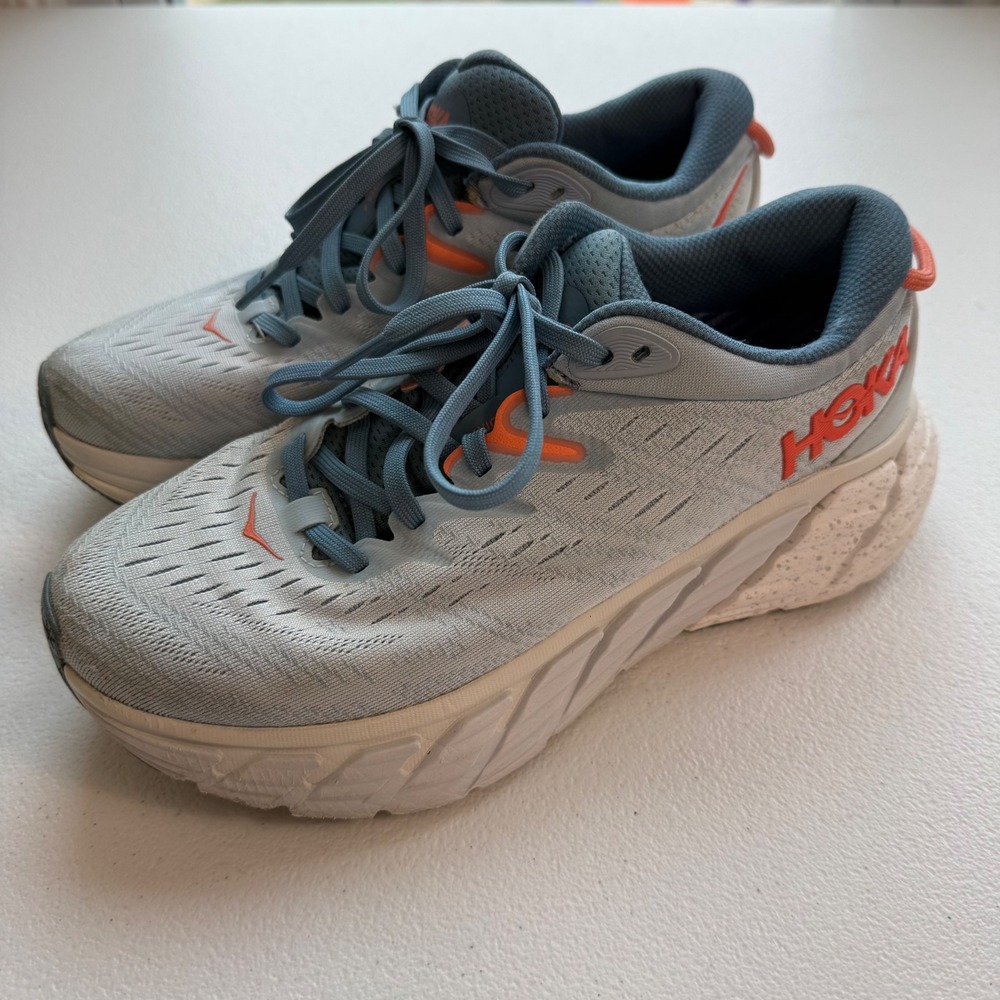 Hoka One One Gaviota 4 Womens 7 Blue Fog Stability Running Shoes 1123199-BFPA